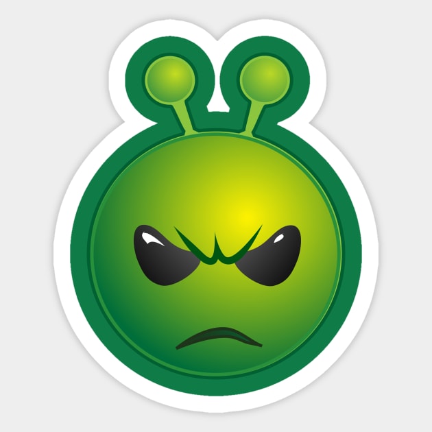 Funny Alien Monster ET Extraterrestrial Martian Green Man Emoji for Women, Men and Kids 17 Sticker by PatrioTEEism